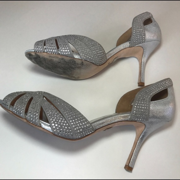 Badgley Mischka Tatiana Silver Metallic Heels - Picture 4 of 6